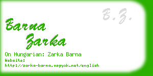 barna zarka business card